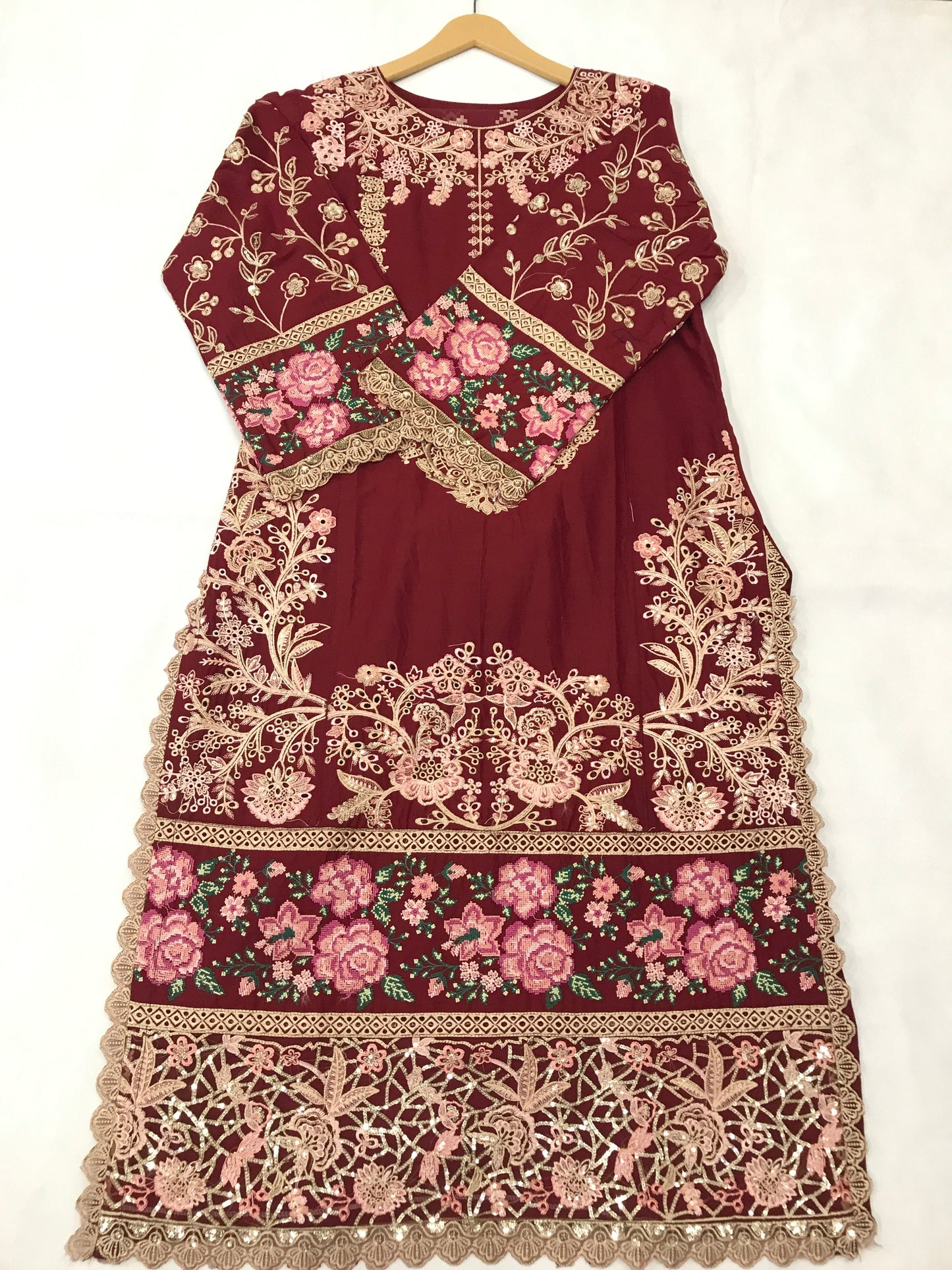 Floral Embroidered Cotton Lawn 3-Piece Stitched Suit with Printed Dupatta Ayesha Fashion Boutique