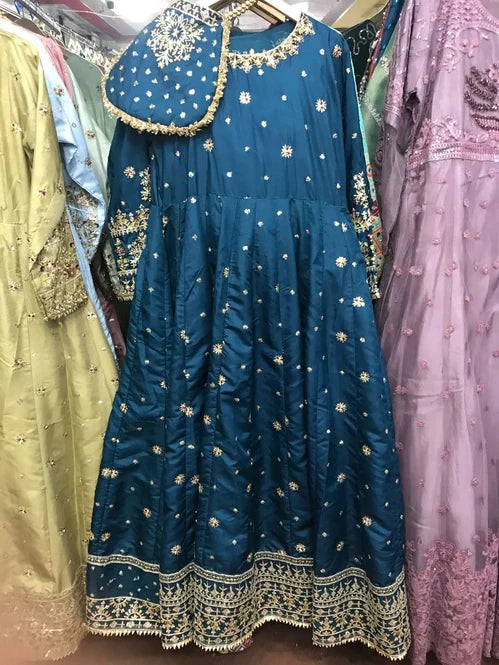 Elegant Embroidered Tassel Silk Maxi Dress 3 Piece - Stitched (S to XL) Ayesha Fashion Boutique