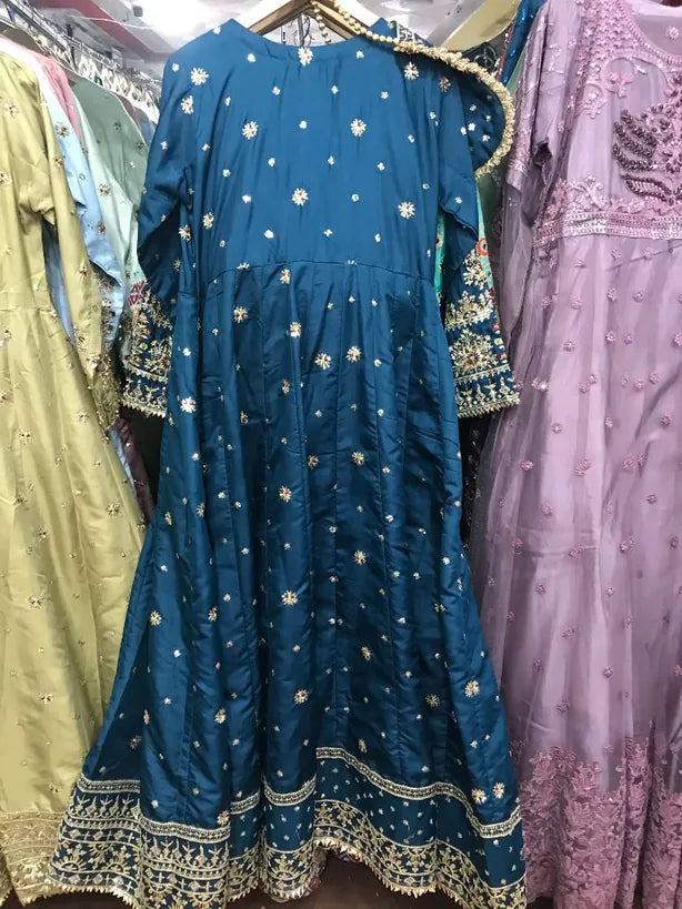 Elegant Embroidered Tassel Silk Maxi Dress 3 Piece - Stitched (S to XL) Ayesha Fashion Boutique