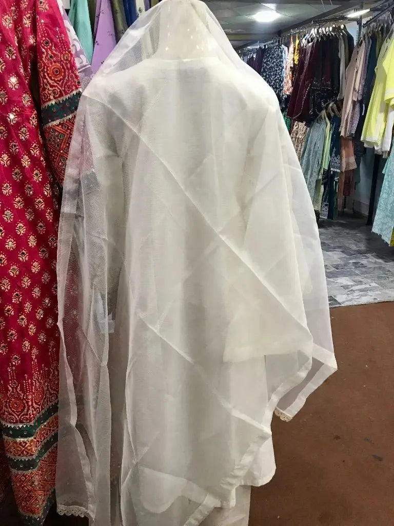 Pure Off-White Khaadi Net 3-Piece Stitched Festive Collection Ayesha Fashion Boutique