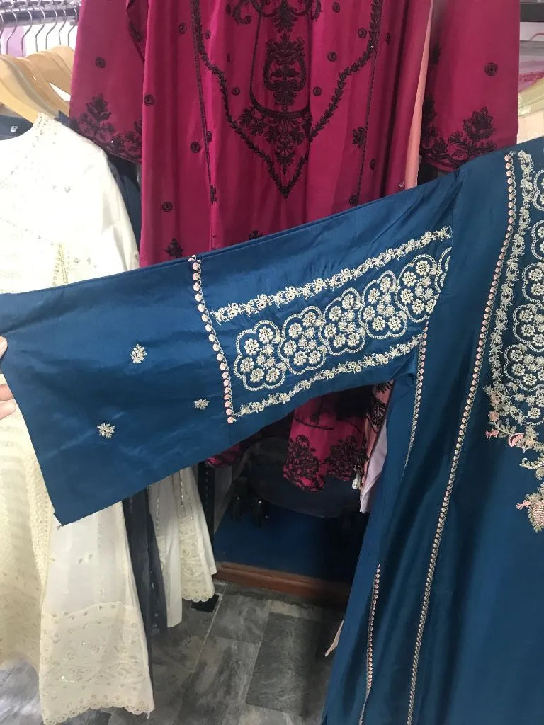 3-Piece Stitched Embroidered Lawn Cotton Suit Ayesha Fashion Boutique