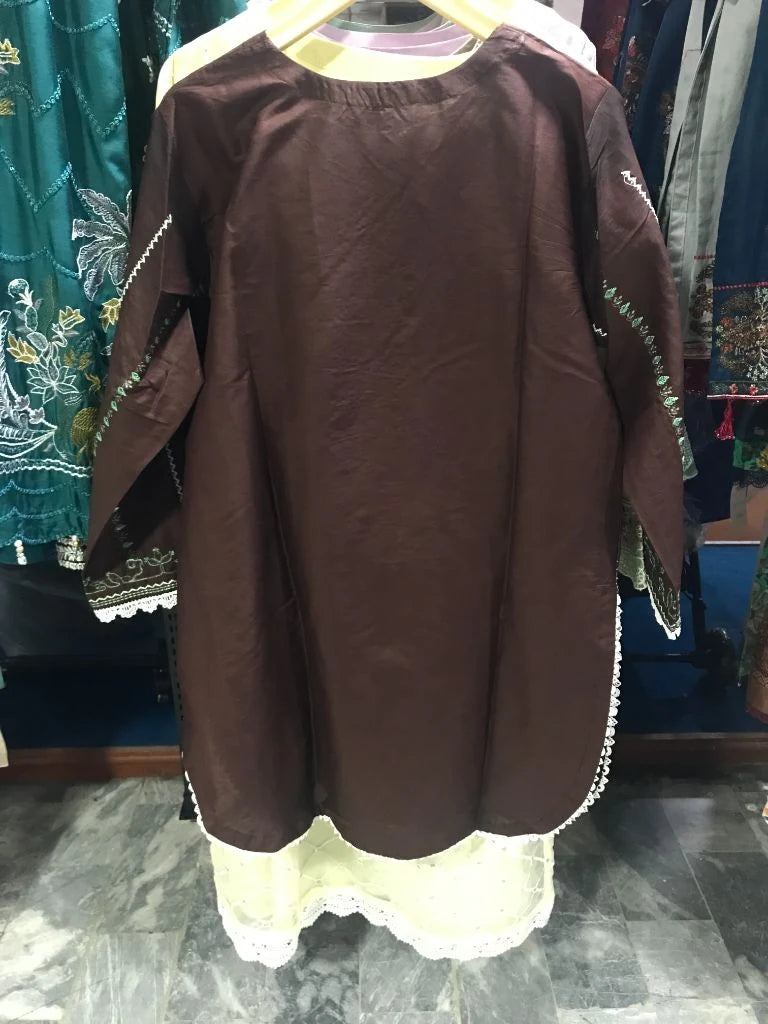 Embroidered Lawn Cotton 3 Piece Stitched Suit with Chiffon Dupatta Ayesha Fashion Boutique