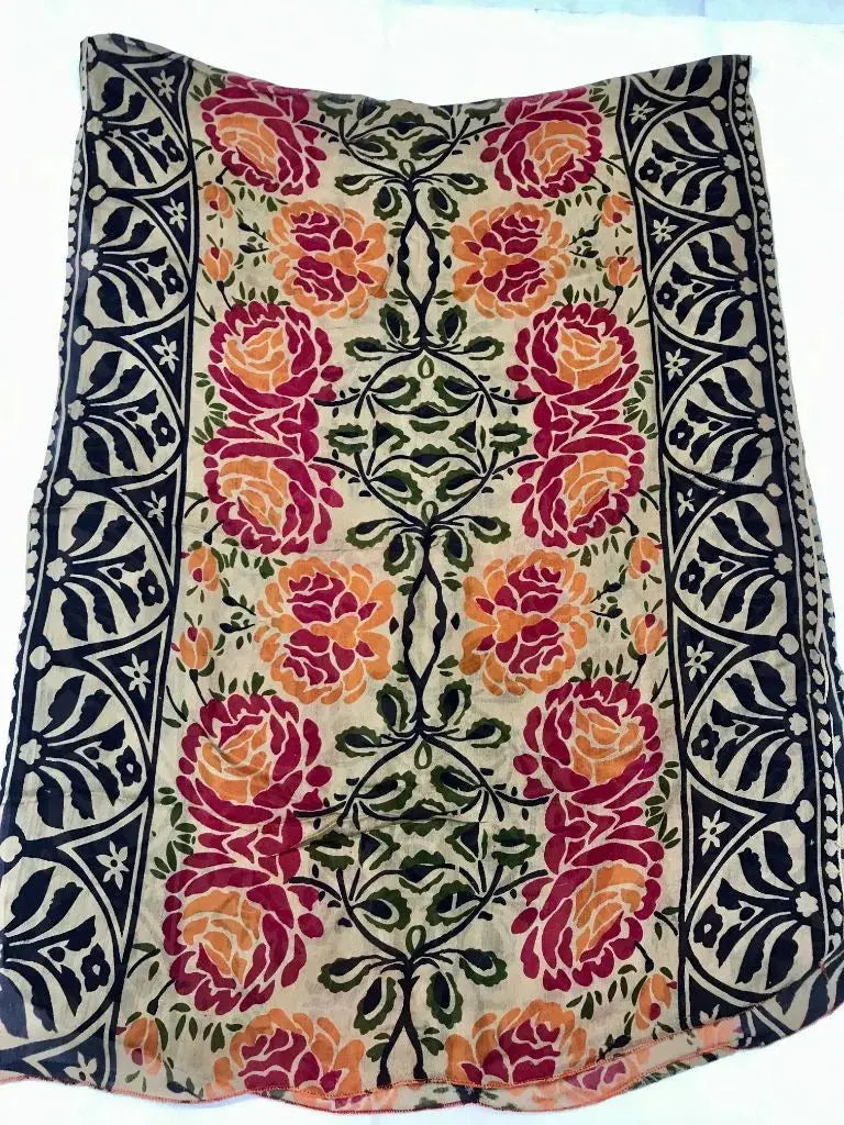 Stitched 3-Piece Printed Linen Suit with Embroidered Neckline – Floral Dupatta Ayesha Fashion Boutique