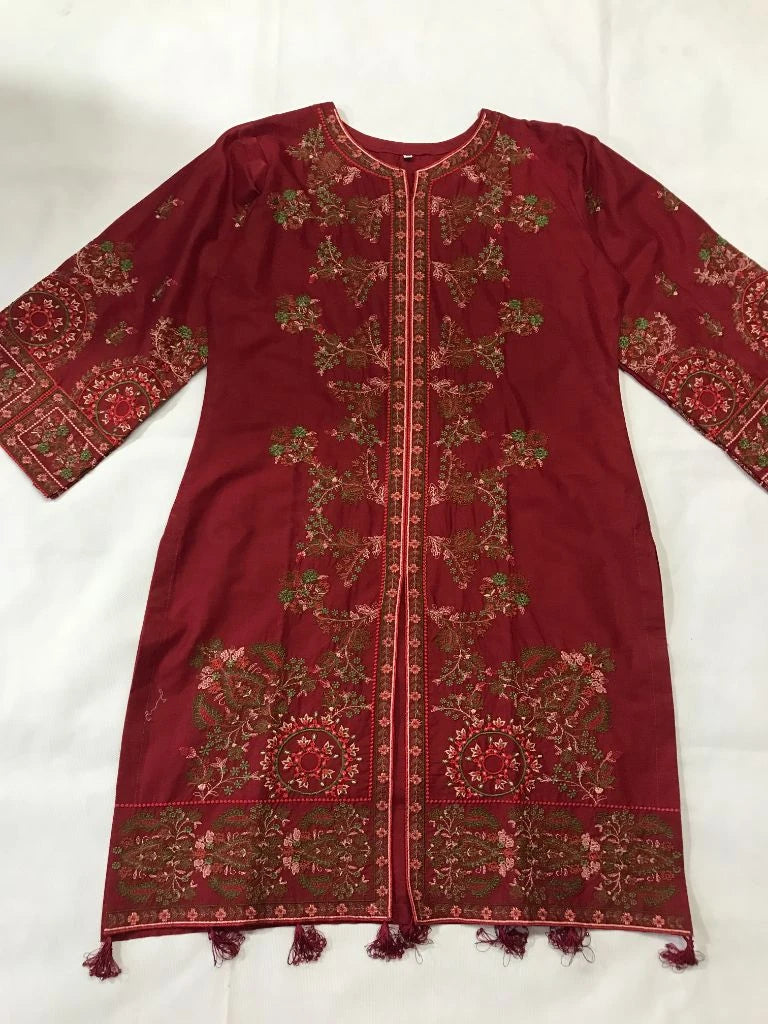Women's Stitched 3-Piece Heavy Embroidered Cotton Lawn Suit with Organza/Net Dupatta Ayesha Fashion Boutique