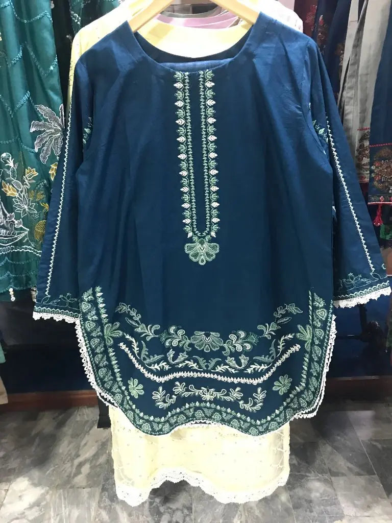 Embroidered Lawn Cotton 3 Piece Stitched Suit with Chiffon Dupatta Ayesha Fashion Boutique