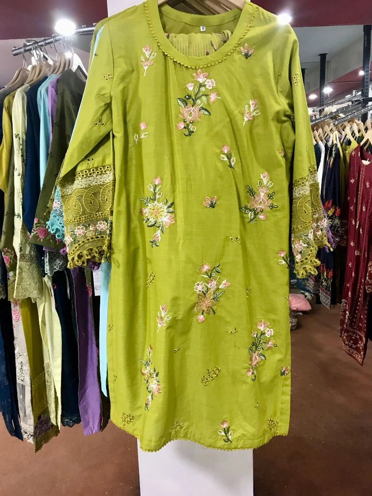 3-Piece Stitched Embroidered Cotton Lawn Suit | Shirt, Trouser & Dupatta Ayesha Fashion Boutique