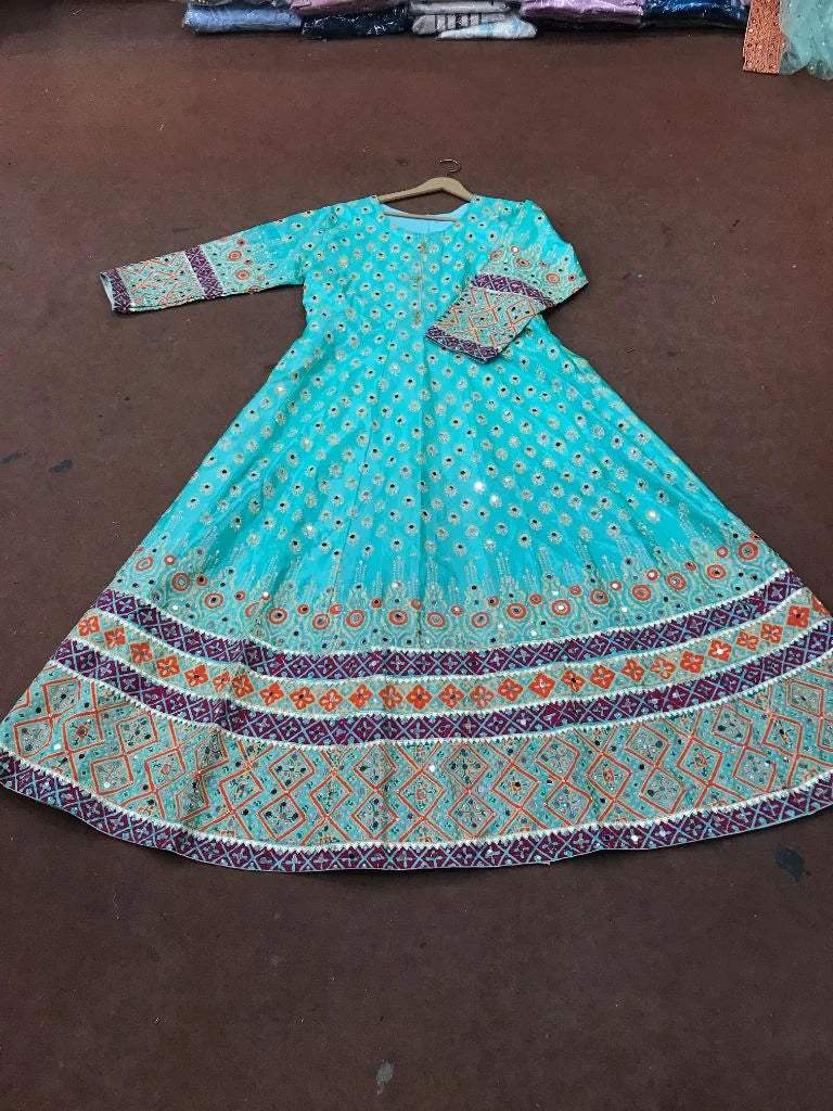 2 Piece Stitched Katan Silk Printed Maxi Set with Dupatta Ayesha Fashion Boutique