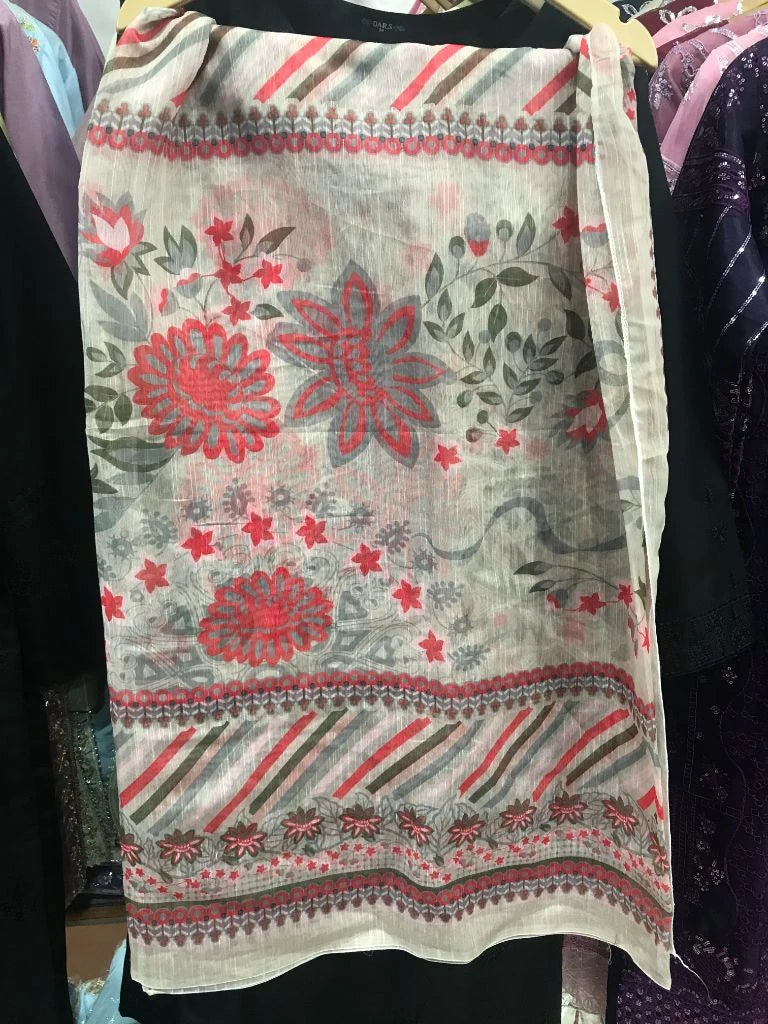 Premium Embroidered Cotton Lawn 3 Piece Stitched Suit – Elegant Beige & Floral Ayesha Fashion Boutique