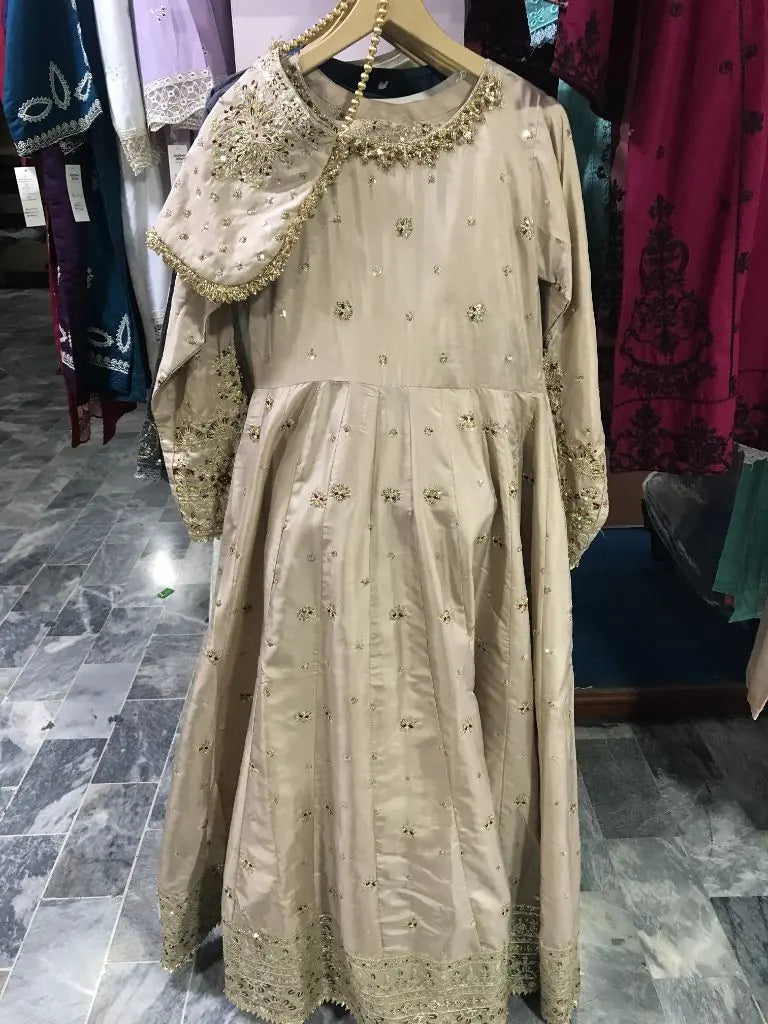 Elegant Embroidered Tassel Silk Maxi Dress 3 Piece - Stitched (S to XL) Ayesha Fashion Boutique