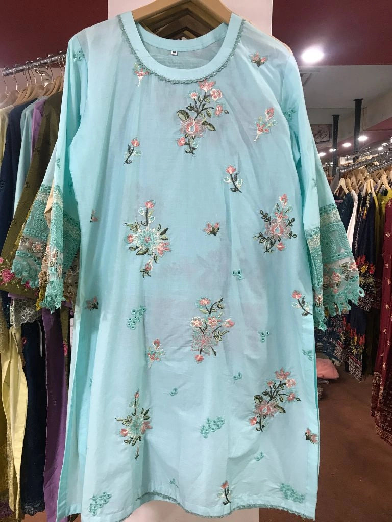 3-Piece Stitched Embroidered Cotton Lawn Suit | Shirt, Trouser & Dupatta Ayesha Fashion Boutique