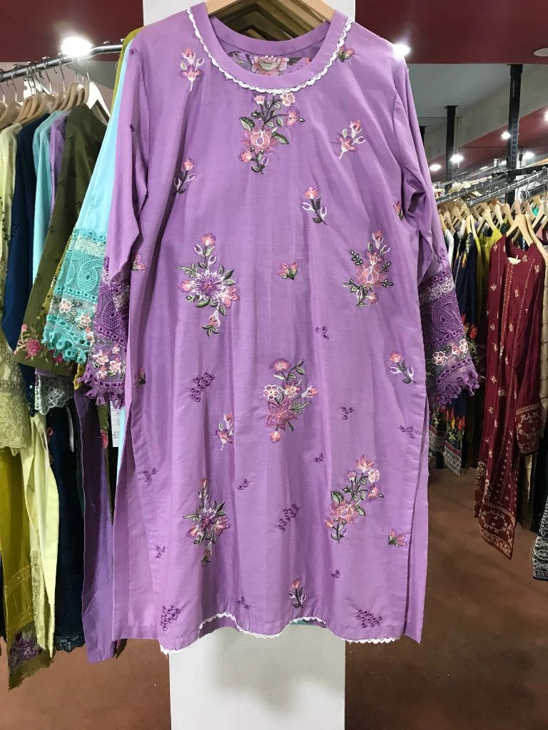 3-Piece Stitched Embroidered Cotton Lawn Suit | Shirt, Trouser & Dupatta Ayesha Fashion Boutique