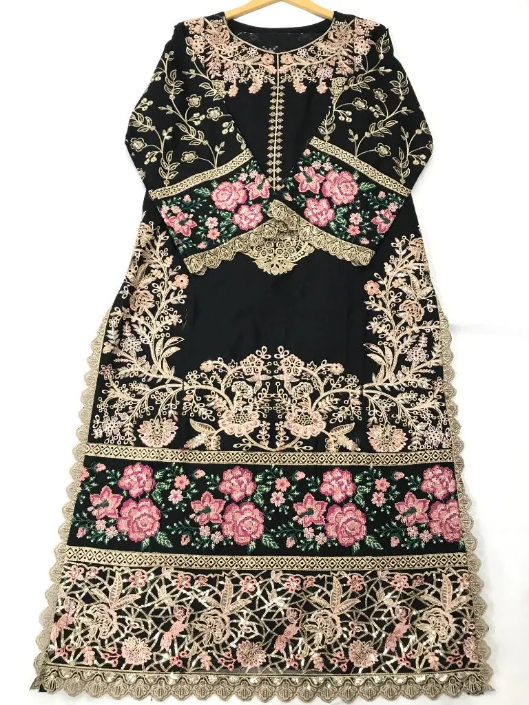 Floral Embroidered Cotton Lawn 3-Piece Stitched Suit with Printed Dupatta Ayesha Fashion Boutique