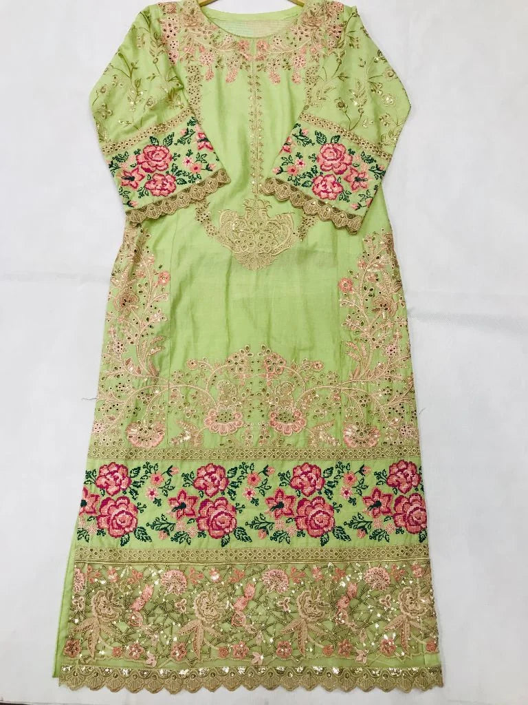 Floral Embroidered Cotton Lawn 3-Piece Stitched Suit with Printed Dupatta Ayesha Fashion Boutique