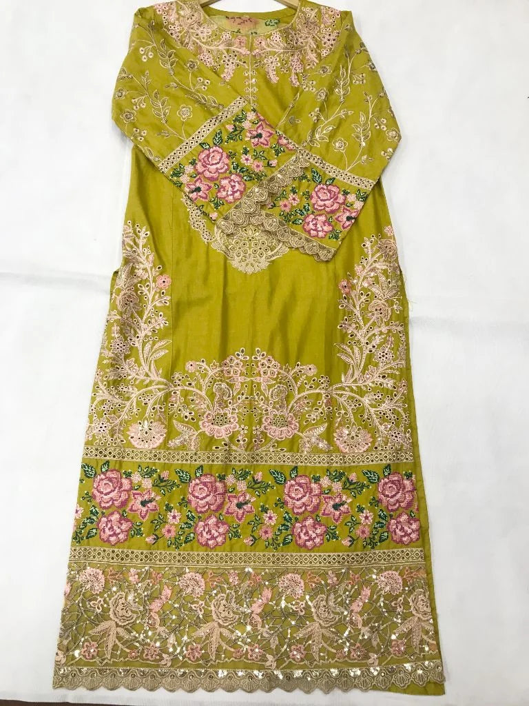 Floral Embroidered Cotton Lawn 3-Piece Stitched Suit with Printed Dupatta Ayesha Fashion Boutique