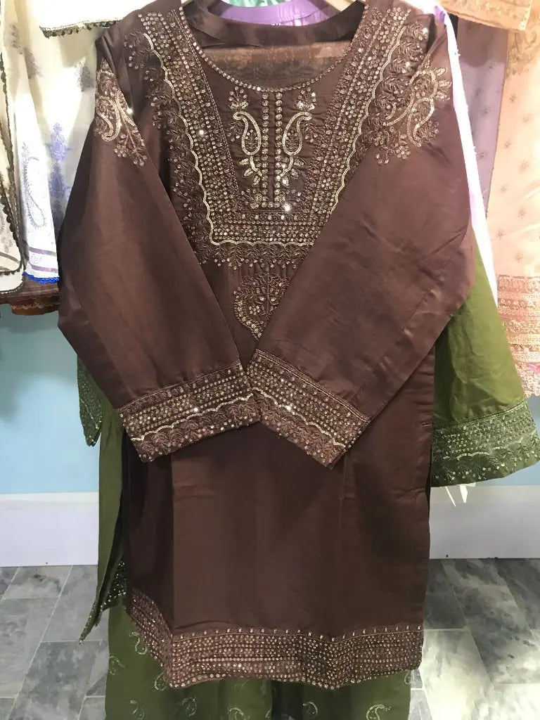 Women's 3-Piece Stitched Embroidered Cotton Lawn Suit Ayesha Fashion Boutique