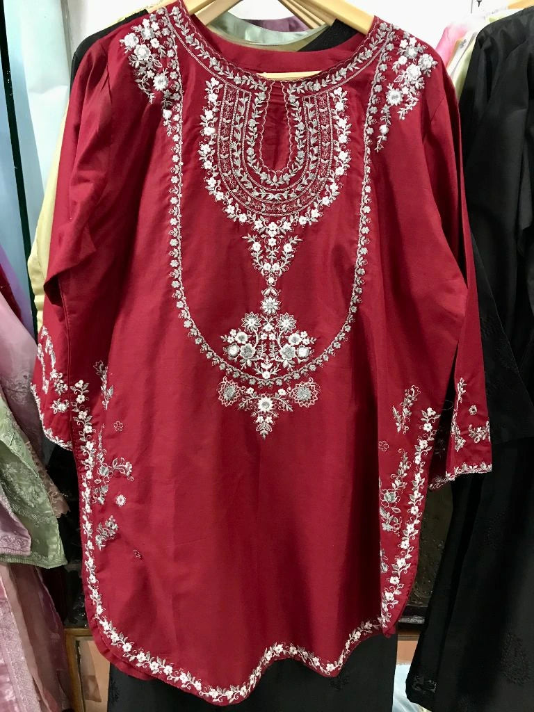 Women's Stitched 3-Piece Embroidered Cotton Lawn Suit with Farshi Shalwar Ayesha Fashion Boutique