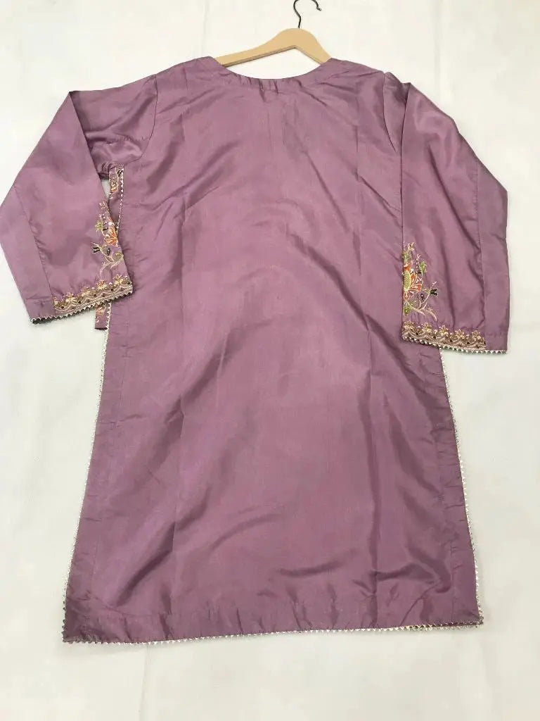 Stitched 3-Piece Embroidered Katan Silk Suit Ayesha Fashion Boutique
