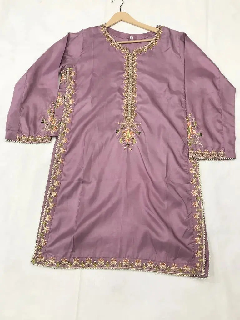 Stitched 3-Piece Embroidered Katan Silk Suit Ayesha Fashion Boutique